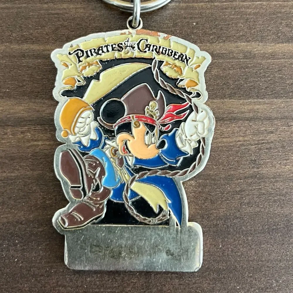Vintage Disneyland Pirates of the Caribbean Mickey Enamel/Metal Keychain
